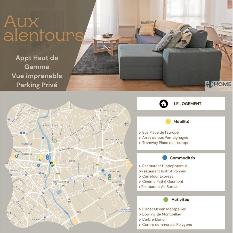 Appartement Cosy , Vue Imprenable, Parking Prive مونبيلييه المظهر الخارجي الصورة